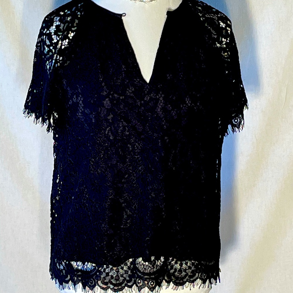 J Crew Lace Overlay Top size Small
